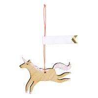 Unicorn Shaped Wooden Gift Tags Set of 8 By Meri Meri